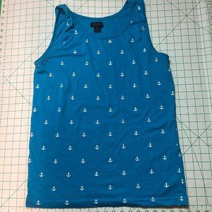 Street Rules Mens Tank Top small Anchors Blue White Patriotic nautical